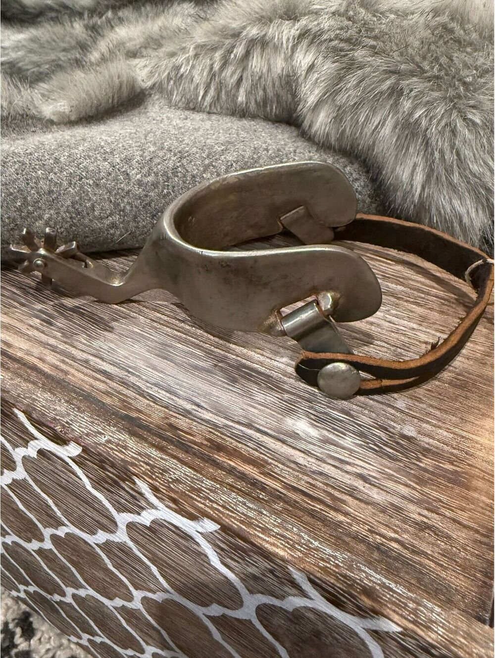 Vintage Handmade Single Spur with Leather Strap - Picture 2 of 2